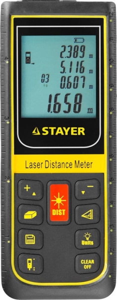 34959 Дальномер PRO-Control лазерный, дальность 100м, точность 2мм, STAYER Professional
