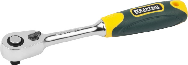 27794-1/4_z02 Трещотка для торцовых головок KRAFTOOL "PRO", Сr-V сталь, 60 зубцов, 1/4"