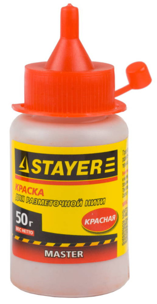 0640-2_z01 Краска STAYER для разметочных шнуров, красная, 50г
