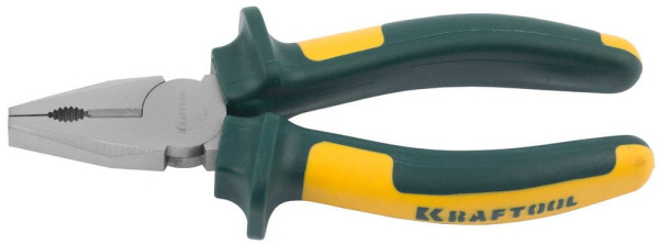 22011-1-16 Плоскогубцы KRAFTOOL"KRAFT-MAX"комб,Cr-Mo,маслобензост двухкомп рукоятки,шарнирное соединение с повыш износост,160мм