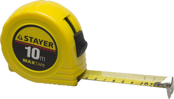 34014-10-25 Рулетка STAYER "МASTER" "MaxTape", пластиковый корпус, 10м/25мм