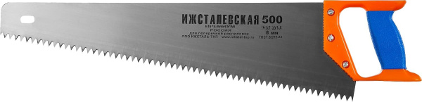 1520-50-08_z01 Ножовка "ИЖ" "ПРЕМИУМ" по дереву с двухкомпонентной пластиковой рукояткой, шаг 8мм, 500мм