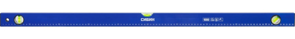 34605-100 Уровень СИБИН коробчатый, 3 противоударных ампулы, измерительная линейка, 100см