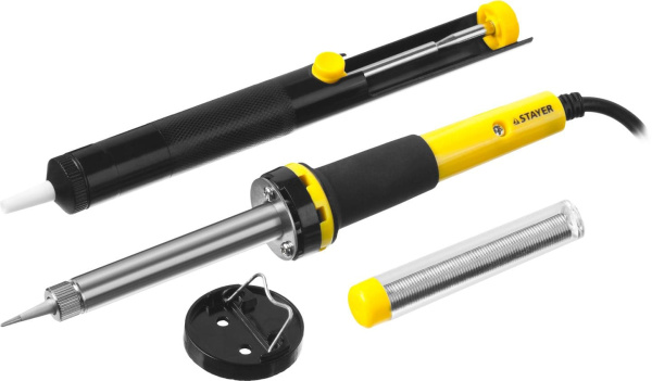 55316-30-H4 Набор STAYER "PROFI" для паяльных работ, 55300 + шприц + подставка + припой, 30 Вт