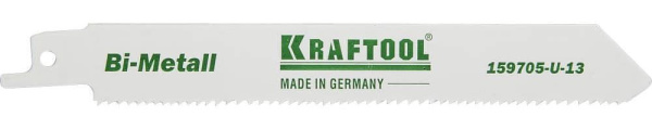 159705-U-13 Полотно KRAFTOOL "INDUSTRIE QUALITAT", S922VF, для эл/ножовки, Bi-Metall, по металлу, дереву, шаг 1,8-2,5мм, 130мм