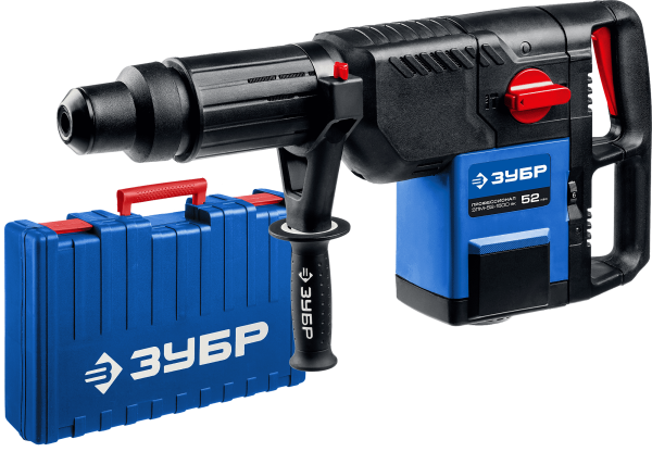 ЗПМ-52-1500 ЭК Перфоратор SDS-Max, ЗУБР Профессионал, 120-280 об/мин, 1100-2250 уд/мин, 18 Дж, 1500 Вт, 11.5 кг, кейс