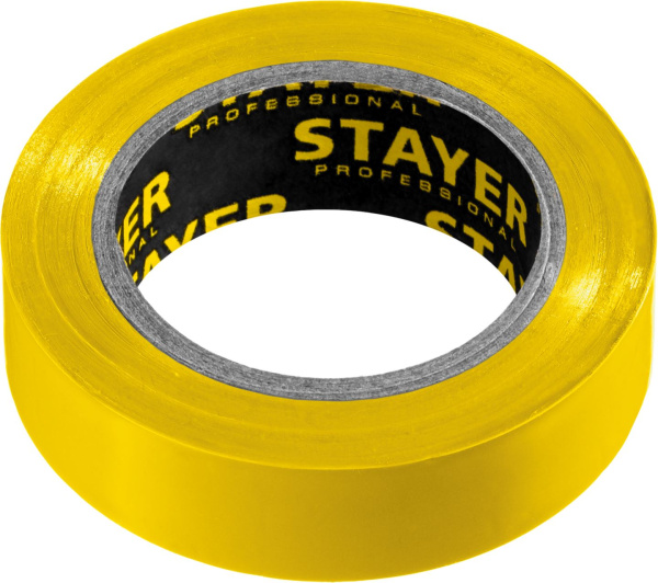 12291-Y STAYER Protect-10 Изолента ПВХ, не поддерживает горение, 10м (0,13х15 мм), желтая
