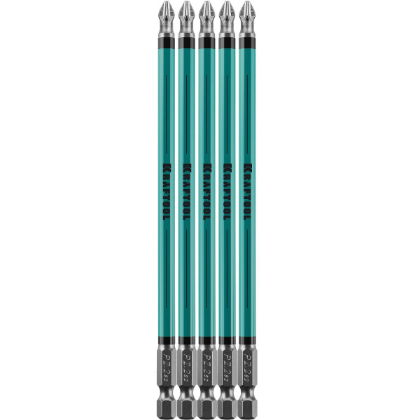 26122-2-150-5 Optimum Line Биты, PH2, 150 мм, тип хвостовика E 1/4", 5 шт в блистере, KRAFTOOL