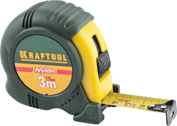 34122-03-19_z01 Рулетка KRAFTOOL "EXPERT" с нейлоновым покрытием, обрезин корпус, 3/19мм