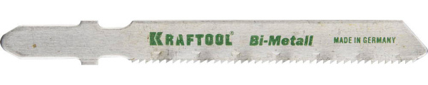 159555-1,2 Полотна KRAFTOOL, T118AF, для эл/лобзика, Bi-Metall, по металлу (1,5-2мм), EU-хвост., шаг 1,2мм, 55мм, 2шт