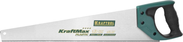 15226-50 Ножовка KRAFTOOL "KraftMax" PLASTIC, быстр и точный рез, для подокон, пластик панелей и труб, 3 /14 TPI, 500мм