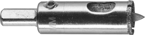 29850-18 Коронка алмазная по кафелю и стеклу, d=18 мм, зерно Р 60, в сборе с центрирующим сверлом и имбусовым ключом, ЗУБР Профессионал