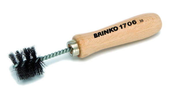 1706/12 Щётка зачистная фитинговая, деревянная рукоятка 12мм (Brinko)