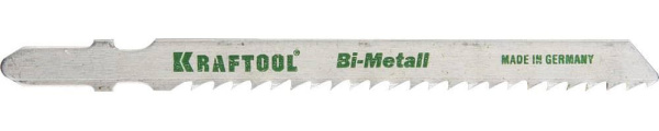 159556-3 Полотна KRAFTOOL, T127DF, для эл/лобзика, Bi-Metall, по мягкому металлу (3-15мм), EU-хвост., шаг 3мм, 75мм, 2шт