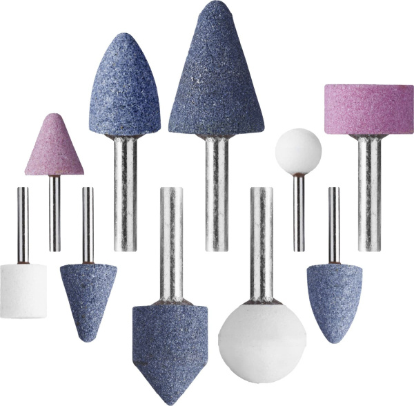 2989-H10 Набор STAYER "MASTER": Абразивные минишарошки-насадки для гравера и дрели, хвостовик d 3,2 / 6,0мм, 10 предм.