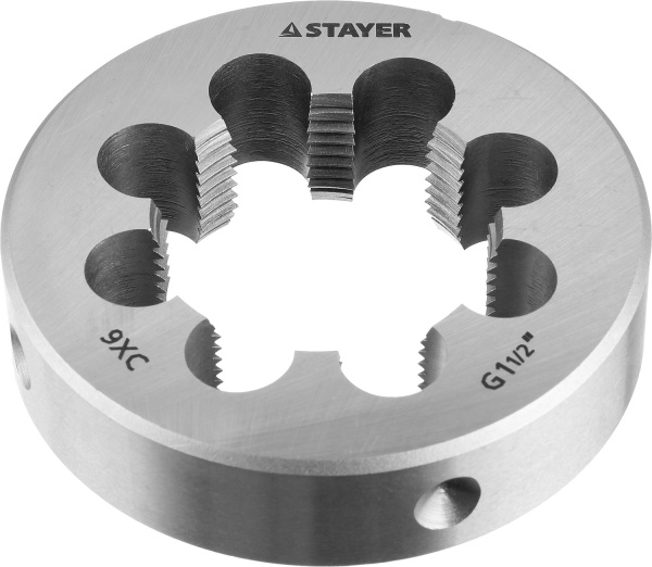 28029-3/2 Плашка круглая ручная STAYER "MASTER", сталь 9ХС, для трубной резьбы G 1 1/2``