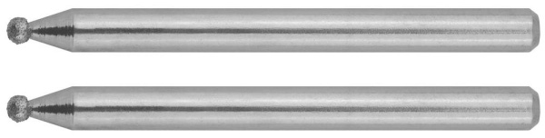 35923 Мини-шарошки ЗУБР алмазные, d 2,0x3,2мм, длина 38мм, 2шт