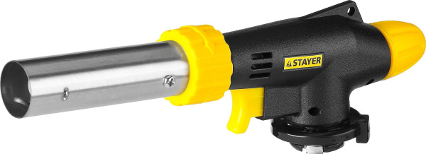 55580 Газовая горелка "ProTerm" на баллон, STAYER "PROFESSIONAL" 55580, с пьезоподжигом, регулировка пламени, цанговое соединение, 1300С