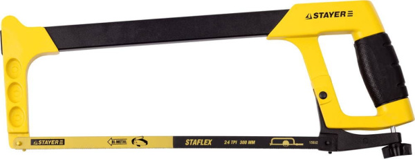 2-15791_z01 Ножовка по металлу STAYER RX700-HERCULES, металлическая обрезиненная ручка, натяжение 100 кг, 300 мм