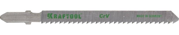 159511-2.5-S5 Полотна KRAFTOOL, T101B, для эл/лобзика, Cr-V, по дереву, ДСП, ДВП, чистый рез, EU-хвост., шаг 2,5мм, 75мм, 5шт