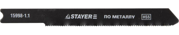 15998-1.1_z01 Полотна STAYER "PROFI", U118G, для эл/лобзика, HSS, по металлу (0,5-1,5мм), US-хвост., шаг 1,1мм, 50мм, 2шт