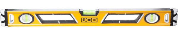 JBL003 Уровень JCB коробчатый, магнитный, 2 фрезерованные базовые поверхности, 3 ампулы, крашенный, с ручками, 0,5мм/м, 60см