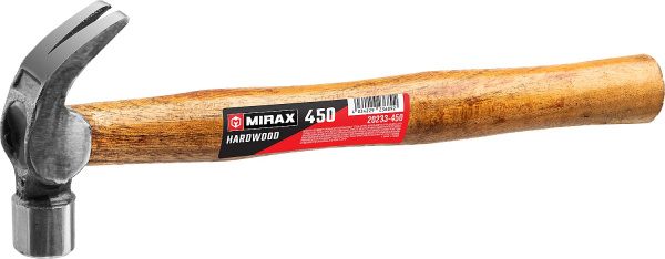20233-450 MIRAX 450 г молоток-гвоздодёр, деревянная рукоятка