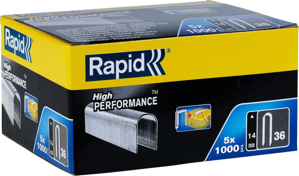 11886910 RAPID 14 мм плоские скобы, супертвердые, профессиональные тип 36, 5000 шт
