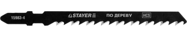 15983-4_z01 Полотна STAYER "PROFI", T14DP, для эл/лобзика, HCS, по дереву, прямой рез, EU-хвост., шаг 4мм, 75мм, 2шт
