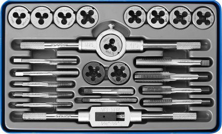 28110-H24 Набор метчиков и плашек ЗУБР "ПРОФЕССИОНАЛ", сталь Р6М5, 24 предмета