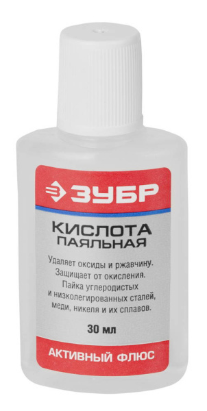 55491-030 Флюс ЗУБР паяльная кислота, пласт, 30мл