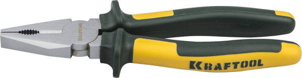 22011-1-18 Плоскогубцы KRAFTOOL"KRAFT-MAX"комб,Cr-Mo,маслобензост двухкомп рукоятки,шарнирное соединение с повыш износост,180мм