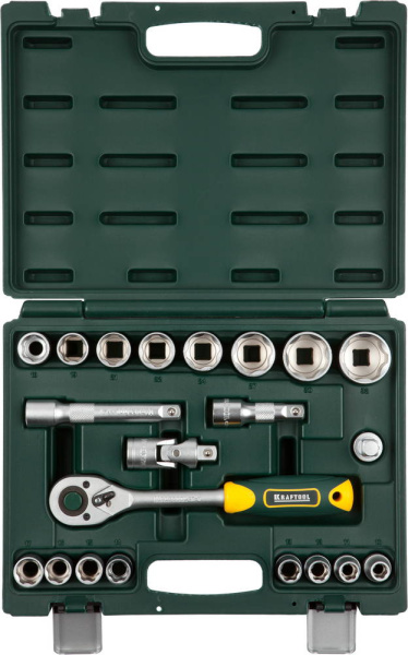 27882-H22_z02 Набор KRAFTOOL "EXPERT QUALITAT": Торцовые головки, 1/2", 21 предмет