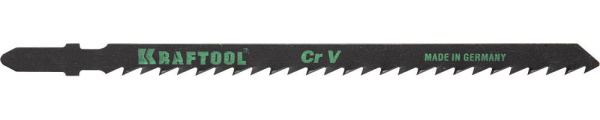 159523-4 Полотна KRAFTOOL, T244D, для эл/лобзика, Cr-V, по дереву, ДВП, ДСП, фигурный рез, EU-хвост., шаг 4мм, 75мм, 2шт